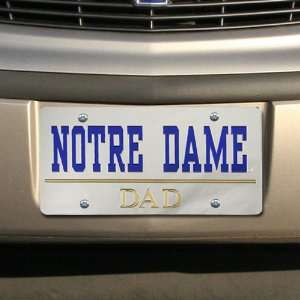   Dame Fighting Irish Silver Mirrored Dad License Plate Automotive