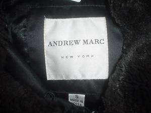 Andrew Marc black shiny down filled jacket coat M  