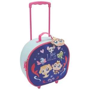    Littlest Pet Shop Round Rolling Luggage Suitcase Toys & Games
