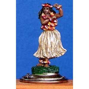  Hula Dancer from Hawaii Collectible Hand Painted Pewter 