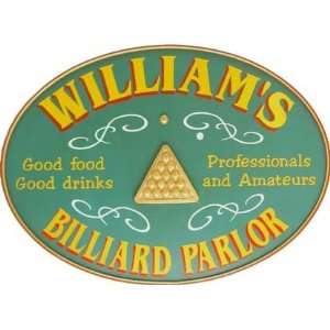   Personalized Billiard Parlor Wooden Sign 3295ds
