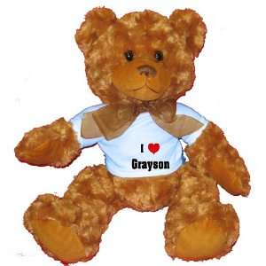  I Love/Heart Grayson Plush Teddy Bear with BLUE T Shirt 