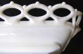 Victorian Milk Glass Filigree Press Glass Bowl EAPG  