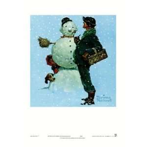  Snow Sculpturing Finest LAMINATED Print Norman Rockwell 