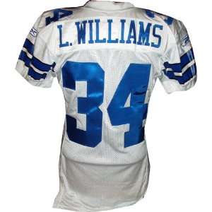  Lenny Williams #34 Cowboys Game Issued White Jersey 