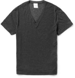   shirts > V necks > Lightweight V Neck Cotton Blend T shirt