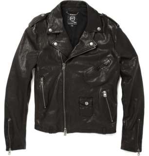   Coats and jackets  Leather jackets  Worn Leather Biker Jacket