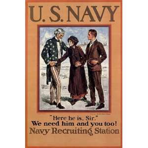  UNCLE SAM FAMILY SOLDIER US NAVY RECRUITING STATION WAR 24 