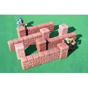  Red Brick Walls (4) 28mm Toys & Games