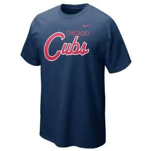 Chicago Cubs Navy Heather Nike Slidepiece T Shirt  Sports 