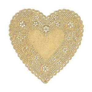  Royal Lace Foil Paper Doilies 6 Gold Heart 18/Pkg 265 13 