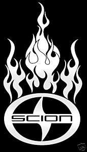 SCION logo w/ FLAMES xb xa tc logo sticker decal VIP  