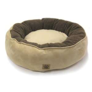   Suede Berber Reversible Pillow Donut Bed Tan 27 Circle