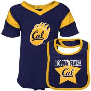 : Cal Golden Bears Newborn Navy Blue Redline Jersey Creeper & Bib Set 