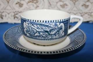 Currier and Ives By Royal China Cup and Saucer(s)  