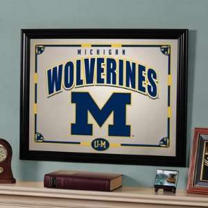  22 NCAA Michigan Wolverines Logo Framed Mirror