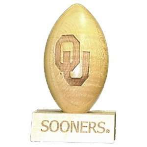  Oklahoma Sooners 5/16 Scale Laser Engraved Wood Football 