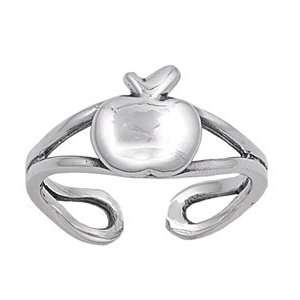  Sterling Silver Apple Toe Ring: Jewelry