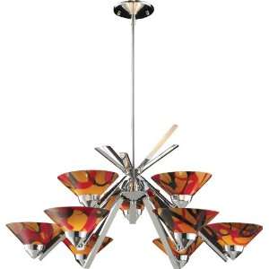  1476/6+3JAS 9 LIGHT CHANDELIER IN POLISHED CHROME AND 