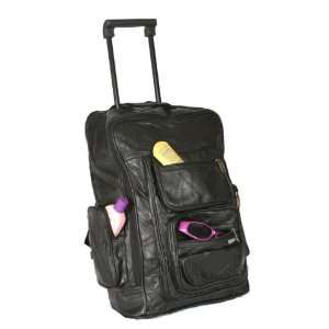 2 in 1 Genuine Stone Leather Backpack with the Wheels 