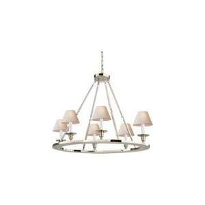  Chart House Round Flat Line Chandelier in Polished Nickel 