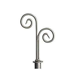  Raw Steel Boutique Double Curl Finial With Round Fitting 