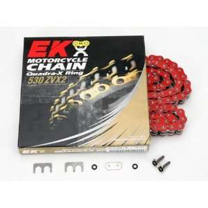 EK Chain 530 ZVX2 Chain   150 Links   Red, Chain Type 530, Color Red 