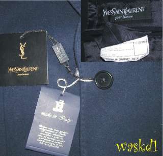 Authentic YVES SAINT LAURENT elegant black wool/cashmere blend single 