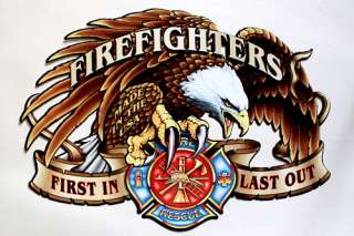 US Feuerwehr Fire Fighter Adler Blechschild Schild Big  