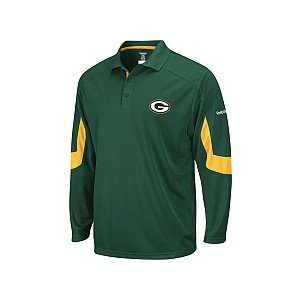  Reebok Green Bay Packers Mens Sideline Long Sleeve Polo 