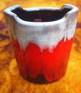 Retro Canadian Pottery Vase Lava detail 1970s Vintage  