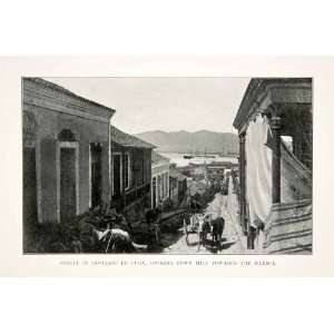   Street Santiago Harbor Hill Wagon City   Original Halftone Print