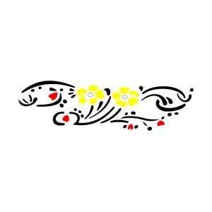  Tattoo Stencil   Hearts & Flowers w/ Tribal Frame   #487 