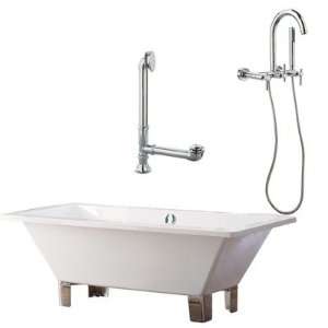 Tella 67 Contemporary Tub with Wall Mount Faucet and Lever Handles in 