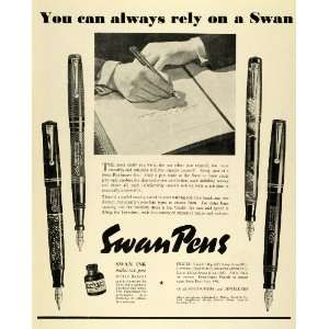  1939 Ad Mabie Todd & Co Swan Pens Ink Fountain Pen Writing 
