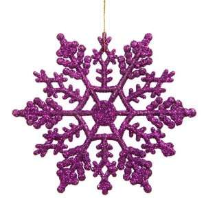 Club Pack of 24 Purple Passion Glitter Snowflake Christmas Ornaments 4 