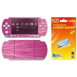  PSP 3000 Slim Decal Skin Sticker plus Screen Protector   Pink Lines