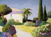 Max Hayslette Les Jardins de St Tropez I Original Oil Painting on 
