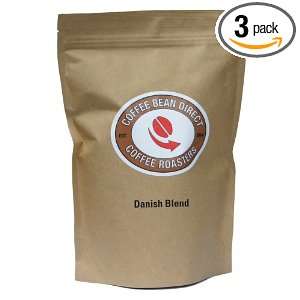 Coffee Bean Direct Danish Blend, Whole Bean Coffee, 16 Ounce Bags 