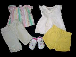   GIRL 6 9 12 MONTHS SPRING SUMMER CLOTHES LOT OUTFIT (Free Ship)  