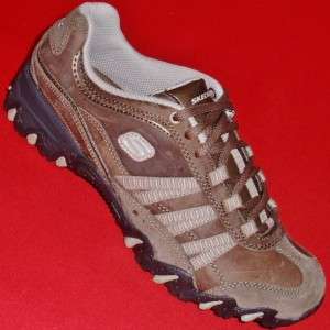 NEW Womens Brown SKECHERS COMPULSIONS BLENDER Leather Athletic/Casual 