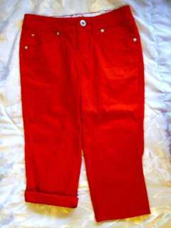 NEW JUSTICE RED ROLL CUFF BERMUDA SHORTS GIRLS SIZE 7  
