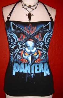 PANTERA diy halter tank top reconstructed girly t shirt XS S M L XL 