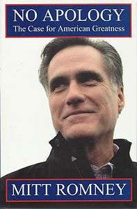   ROMNEY AUTOGRAPHED SIGNED 1ST EDITION NO APOLOGY PSA/DNA BOOK  