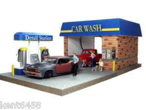 24 Car Wash Diorama with 4 Figures and Working Light  