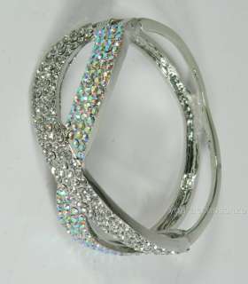Criss Cross Bangle RP Swarovski Crystal Hinge Bracelet FREE Expedited 
