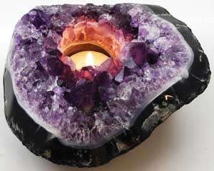   Amethyst Crystal Tealight Candle Holder Altar Wicca Pagan Healing