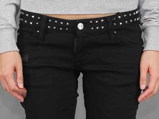 DSQUARED 12SS NWT STUDDED ZIPPED SUPER SLIM CROPPED JEANS 2526  