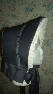 Civil War Reenactment Dress Gray Bonnet/Gray Braid  