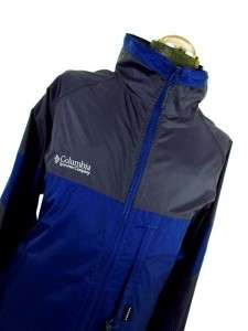 mens blue charcoal COLUMBIA packable windbreaker jacket lightweight 